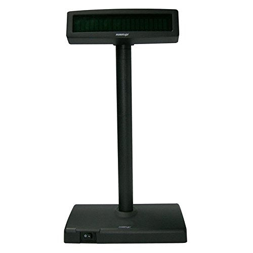 Posiflex PD2600S Pole Display, 2 x 20 VFD, 9 mm Characters, Serial, 300 mm Pole and Stand, Power Adaptor, Replaces PD2500-110Vfb, Black