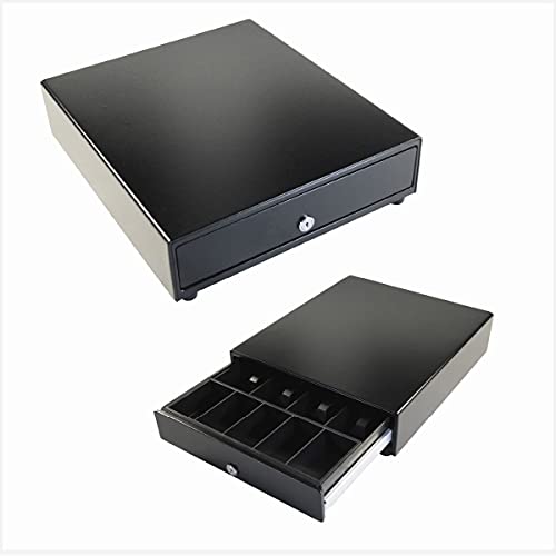APG VP320-BL1416 Vasario Series Standard-Duty Painted-Front Cash Drawer with MultiPRO 320 Interface, 24V, 13.8" x 4" x 16.3", Black