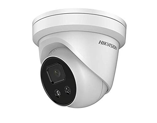 HIKVISION PCI-T15F4SL AcuSense 5MP Deep Learning Algorithms IR Outdoor Network Turret Camera with 4mm Lens, Active Strobe Light, Built-in Microphone and Speaker