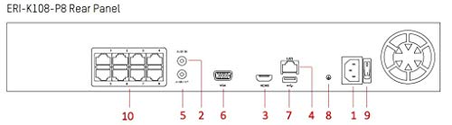 HIKVISION EKI-K82D46 8-Channel 4K POE NVR Value Express Kit with (6) 4MP Outdoor Network Dome Camera, (2.8 mm Fixed Lens), RJ45 Connections