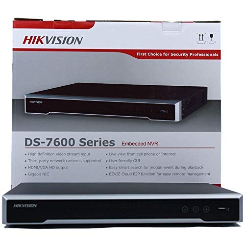 Hikvision 16 Channel 4K NVR DS-7616NI-Q2/16P PoE Embedded Plug & Play Network Video Recorder Support up to 8 MP Resolution Recording, Replacement of DS-7616NI-E2/16P