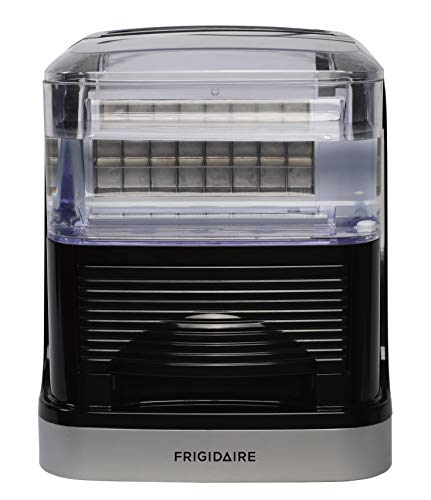 Frigidaire 33LBS per day Square Clear Cube COMPACT ICE MAKER-Viewing Window-Silver, Standard