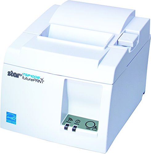Star Micronics 39472210 Model TSP143IIIBI Thermal Printer, Auto-Cutter, Bluetooth, iOS, Android/Windows, with Power Supply, White