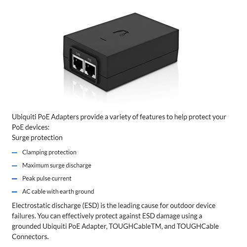 Ubiquiti 24-volt Ac 24-watt Poe Adapter for Af-5x