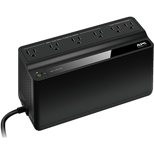 SCHNEIDER ELECTRIC BN450M-CA APC Back-UPS, 6 Outlets, 450VA, 120V, Retail