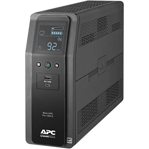 APC BR1000MS Sine Wave UPS Battery Backup & Surge Protector, 1000VA, Backups Pro, Black