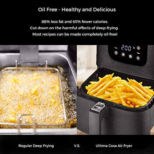 ULTIMA COSA PRESTO LUXE PLUS AIR FRYER 5L BLACK 6 PRE SET COOKING